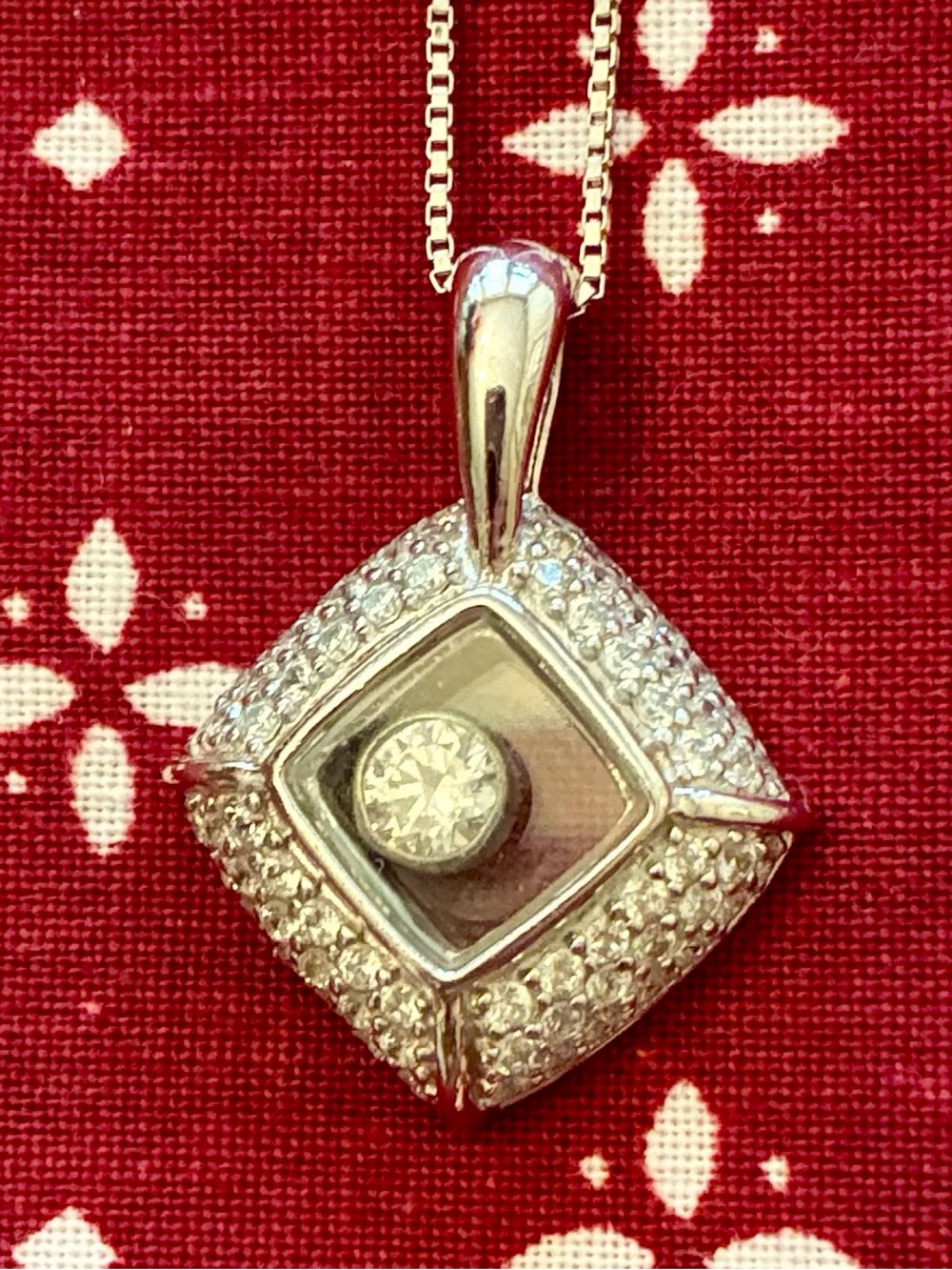 Sterling Silver Floating Cubic Zirconia Pendant Necklace